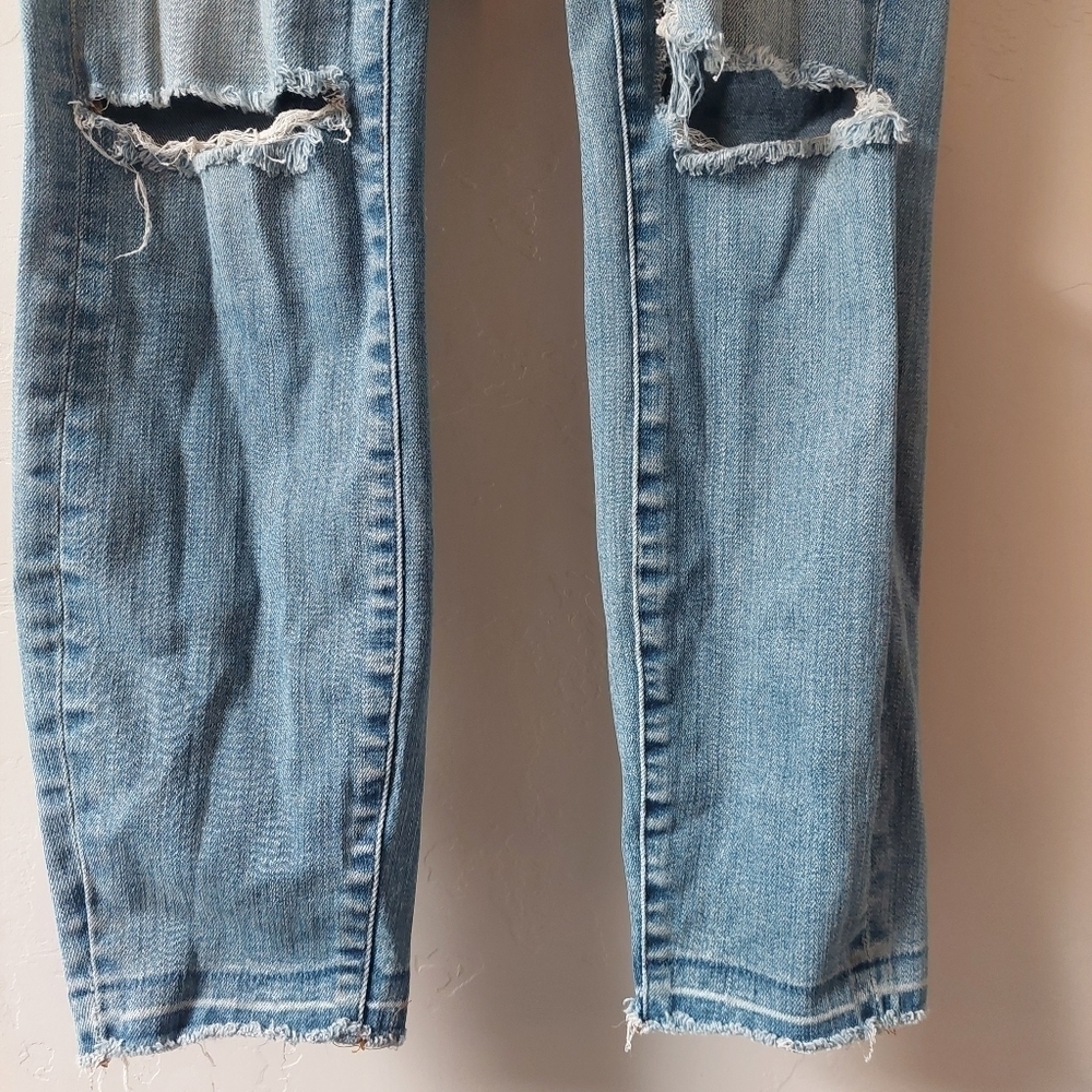 Madewell Denim Blue Jeans Pants Distressed High Riser Skinny Women Size 27 - Picture 8 of 10